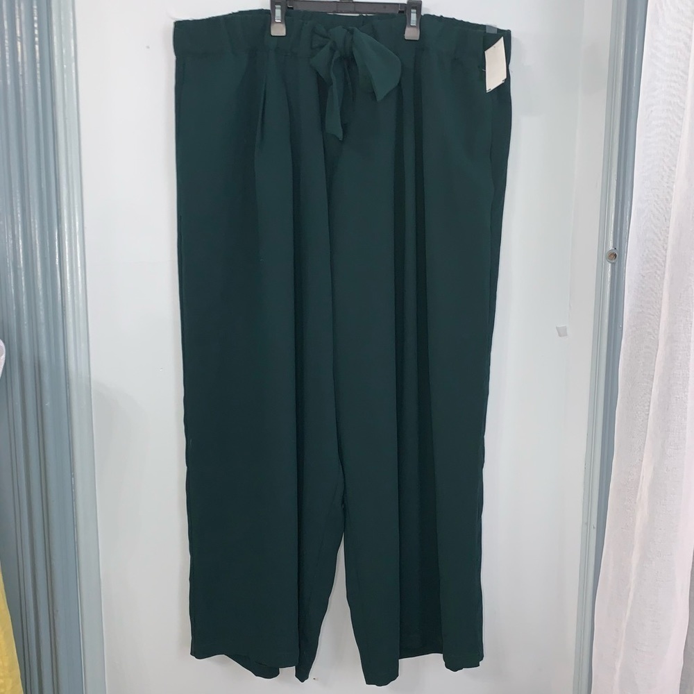 Eloquii Dark Green Wide Leg Pants NWT